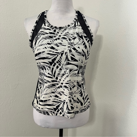 RBX Women’s Sports Tank Top Under Bra Large Black and White Patterned Women Top - Picture 1 of 9